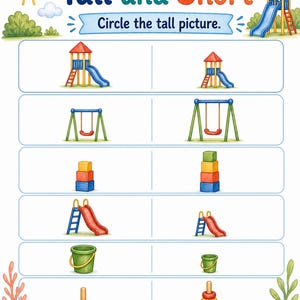 Big Small Playground | Big and Small Worksheets | Printable PDF | Digital Download image 6