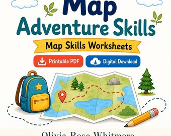 Map Adventure Skills | Map Skills Worksheets | Printable PDF | Digital Download