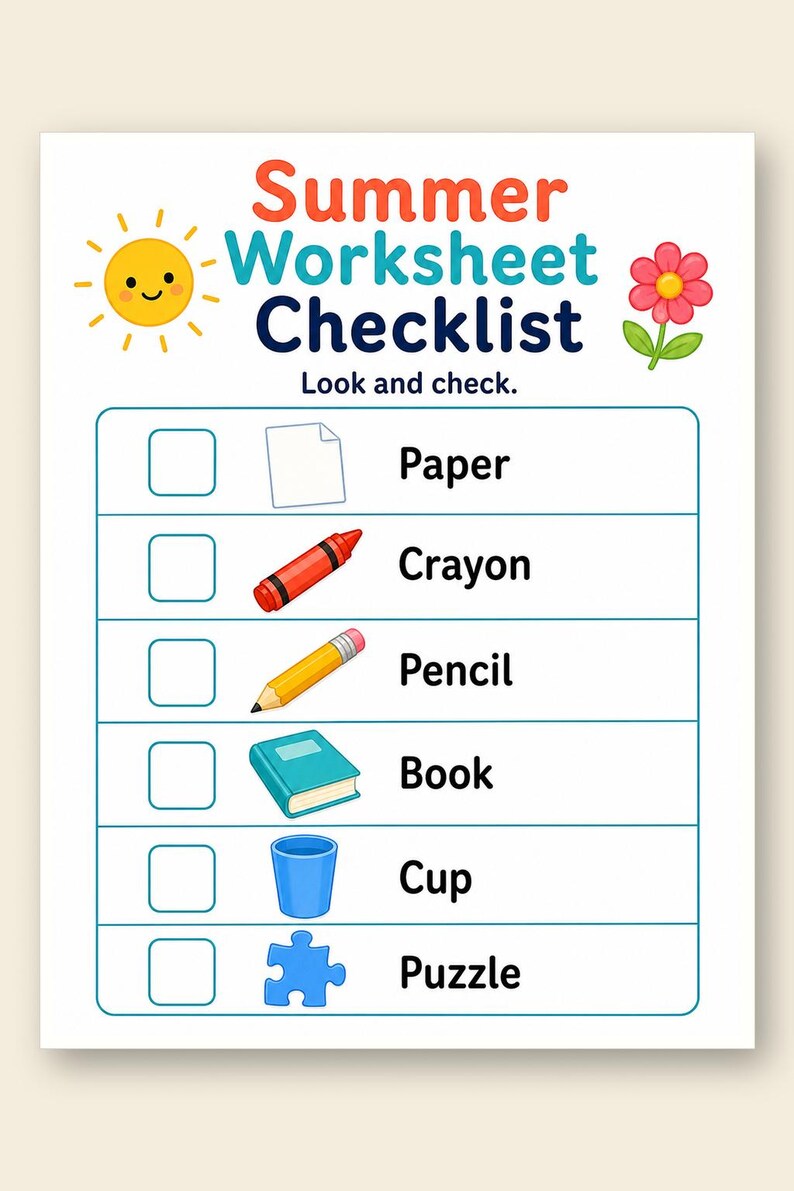 Sunny Summer Worksheet Pages | Summer Worksheets for Kids | Printable PDF | Digital Download image 9