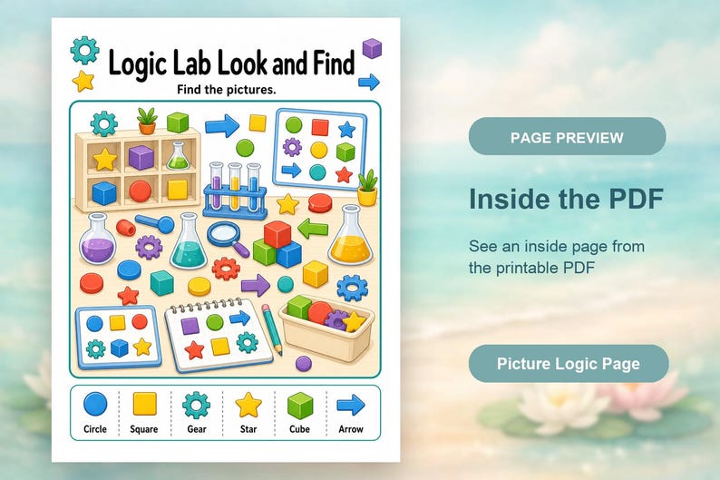 Bild logischen Labor | Logische Puzzle Arbeitsblätter für Kinder | Druckbare PDF | Digitaler Download Bild 10