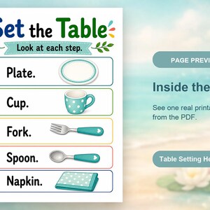 Table Helper Tray | Table Setting Chart | Printable PDF | Digital Download image 10