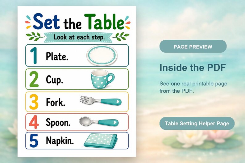 Table Helper Tray | Table Setting Chart | Printable PDF | Digital Download image 10