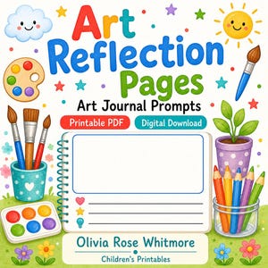 Art Reflection Pages | Art Journal Prompts | Printable PDF | Digital Download image 1
