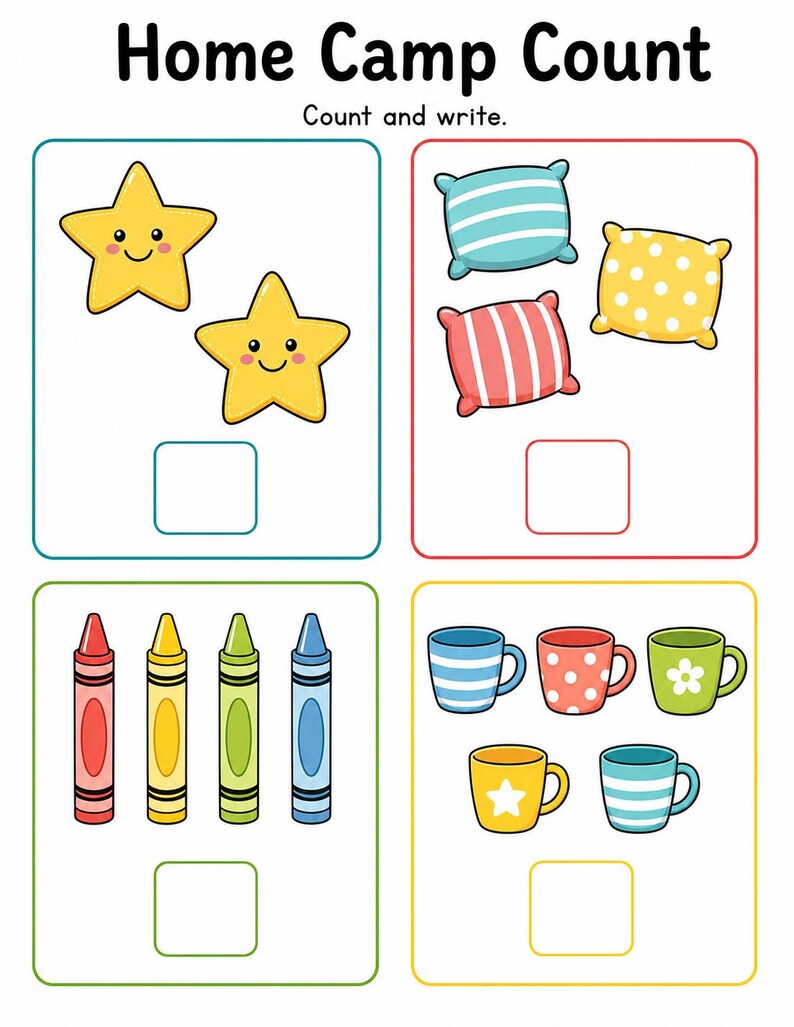 Páginas para atividades aconchegantes em casa | Páginas de atividades para acampamento em casa | PDF para imprimir | Download digital imagem 5