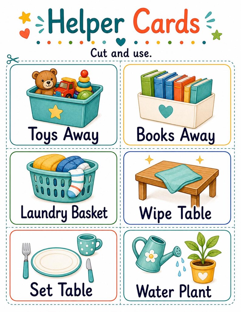 Taakkaarten voor helpers | Karweikaarten voor kinderen | Afdrukbare pdf | Digitale download afbeelding 4