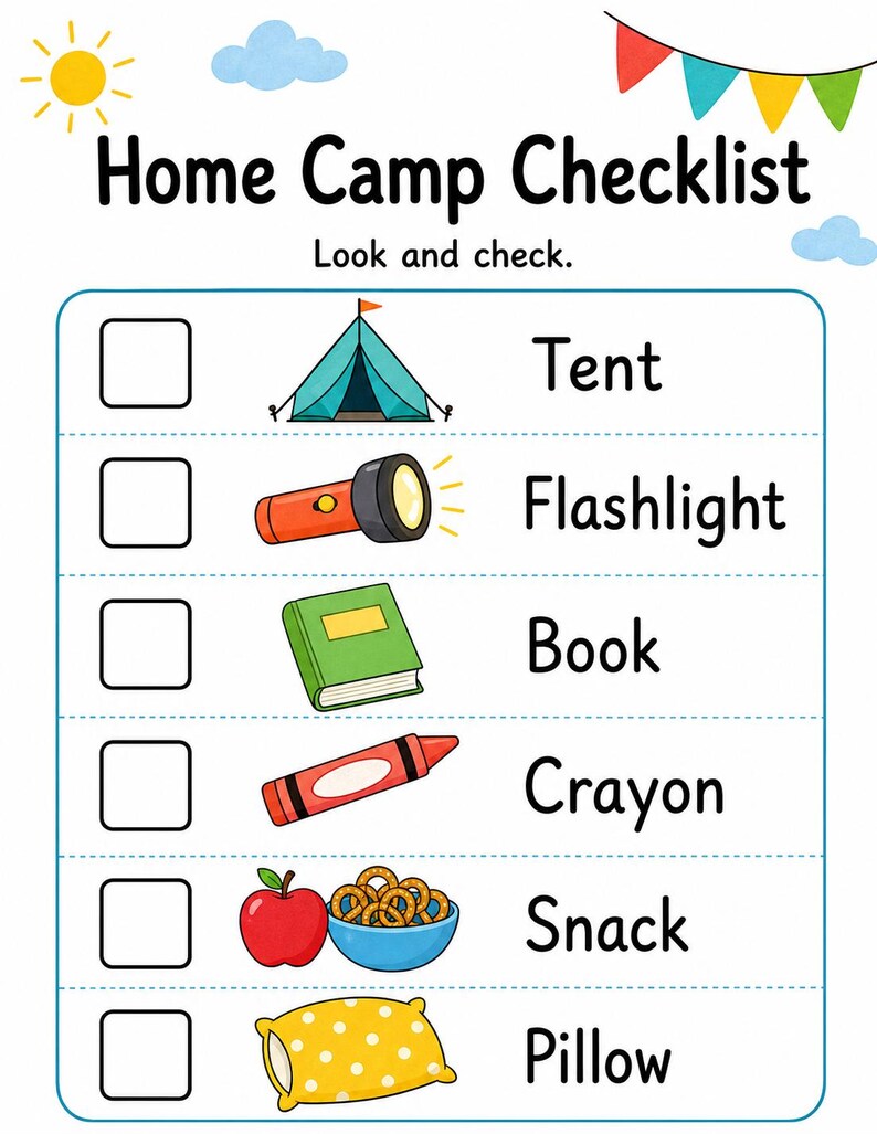 Páginas para atividades aconchegantes em casa | Páginas de atividades para acampamento em casa | PDF para imprimir | Download digital imagem 4
