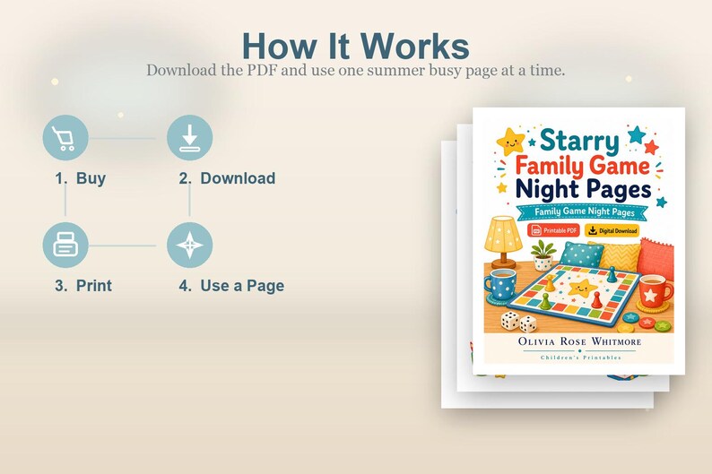 Sternenklare Familienspielnacht Seiten | Familien Spiel Nacht Seiten | Druckbare PDF | Digitaler Download Bild 8