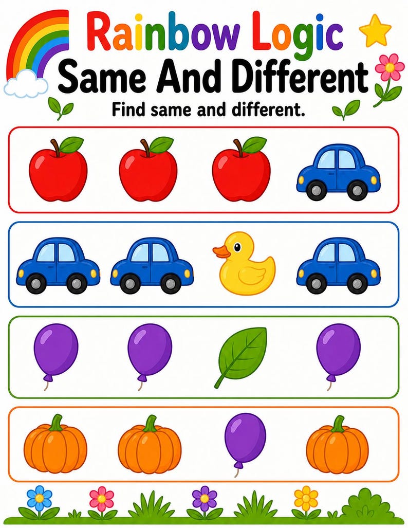 Rainbow Logic Pages | Color Puzzle Worksheets | Printable PDF | Digital Download image 5