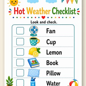 Hot Weather Home Pages | Hot Weather Activities for Kids | Printable PDF | Digital Download image 9