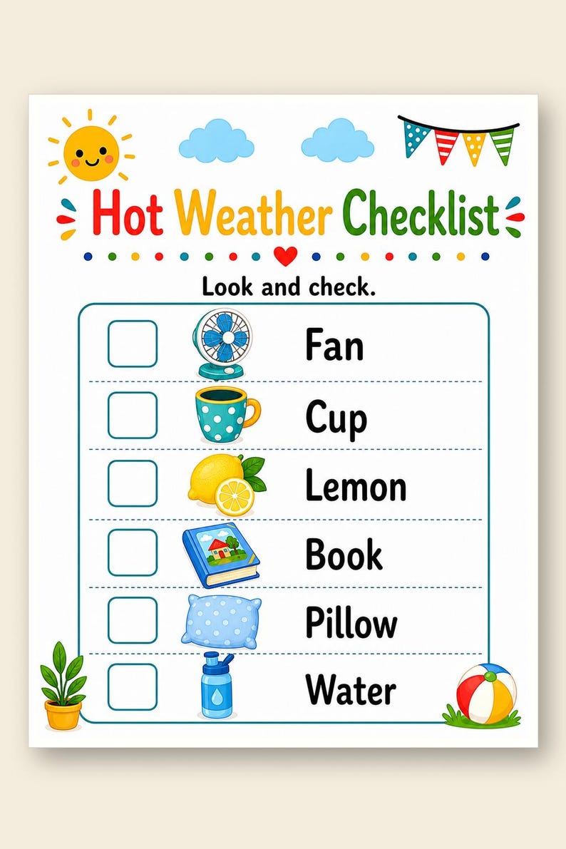 Hot Weather Home Pages | Hot Weather Activities for Kids | Printable PDF | Digital Download image 9