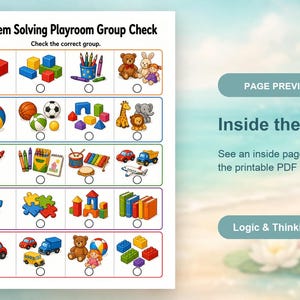 Spazio giochi per la risoluzione dei problemi / Schede di lavoro per la risoluzione dei problemi / PDF stampabile / Download digitale immagine 10