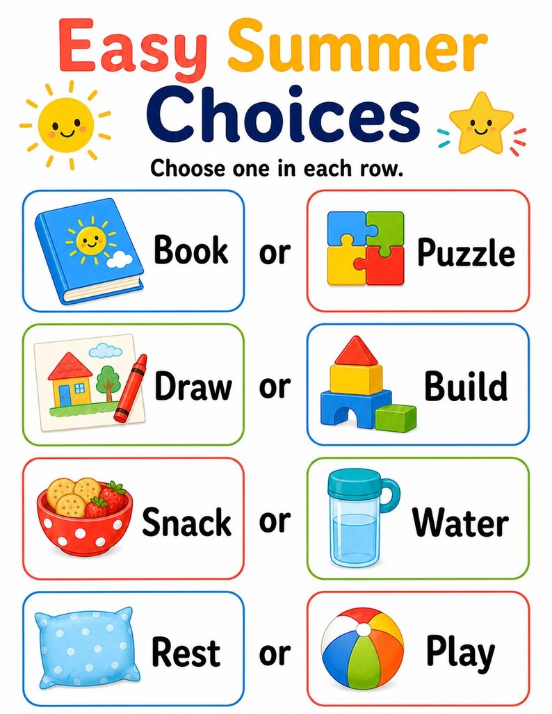 Gemakkelijke zomerpretpagina's | Gemakkelijke zomeractiviteiten voor kinderen | Afdrukbare pdf | Digitale download afbeelding 6