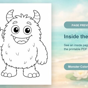 Monster Friends Malvorlagen | Monster Malvorlagen | Druckbare PDF | Digitaler Download Bild 10