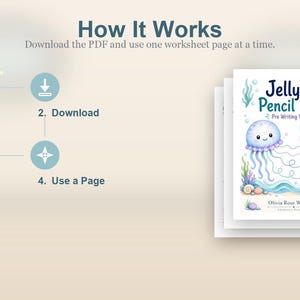 Jellyfish Pencil Paths | Pre Writing Worksheets | Printable PDF | Digital Download image 7