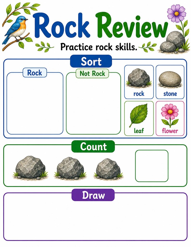 Rock Sorting Tray | Rocks and Minerals Worksheets | Printable PDF | Digital Download image 7