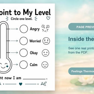 My Feeling Thermometer | Feelings Thermometer | Printable PDF | Digital Download image 10