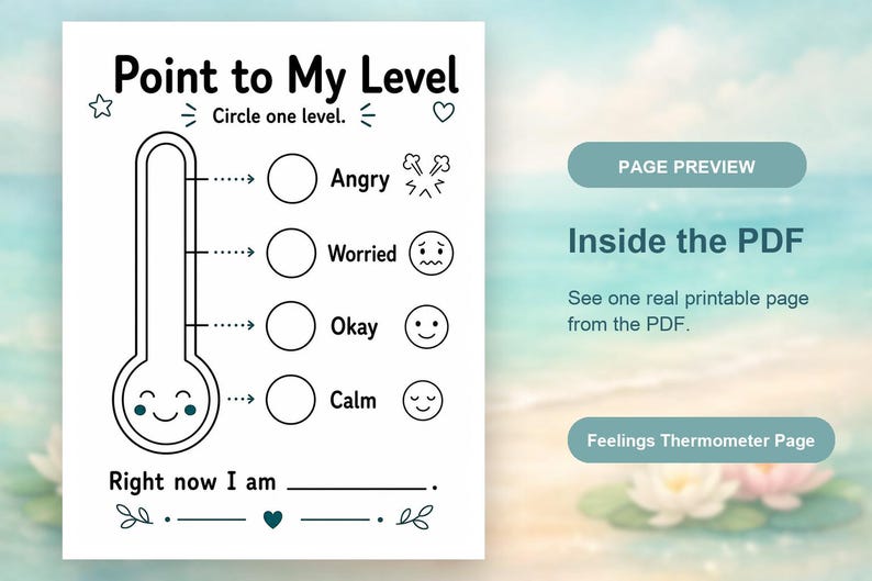 My Feeling Thermometer | Feelings Thermometer | Printable PDF | Digital Download image 10