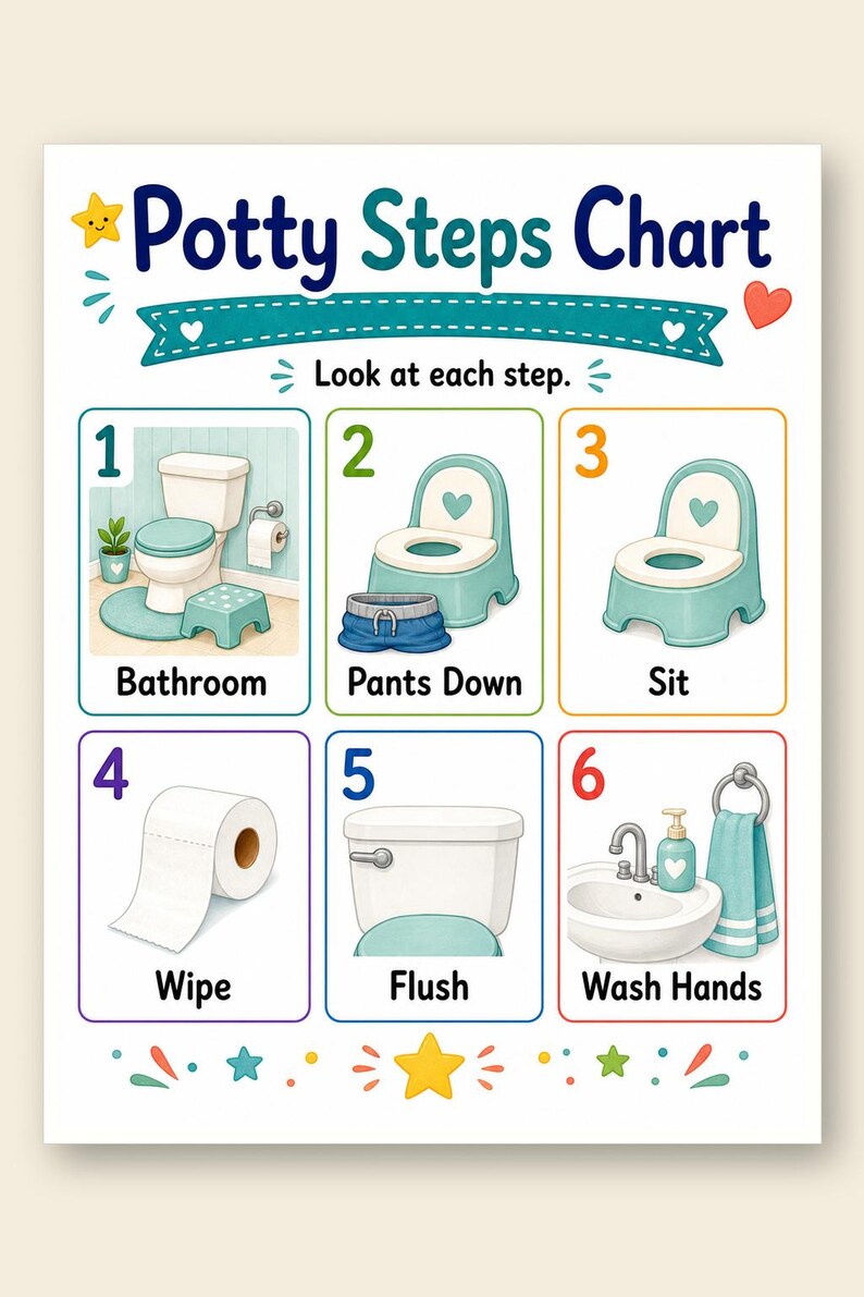 Potty Practice Steps | Potty Training Chart | Printable PDF | Digital Download image 9