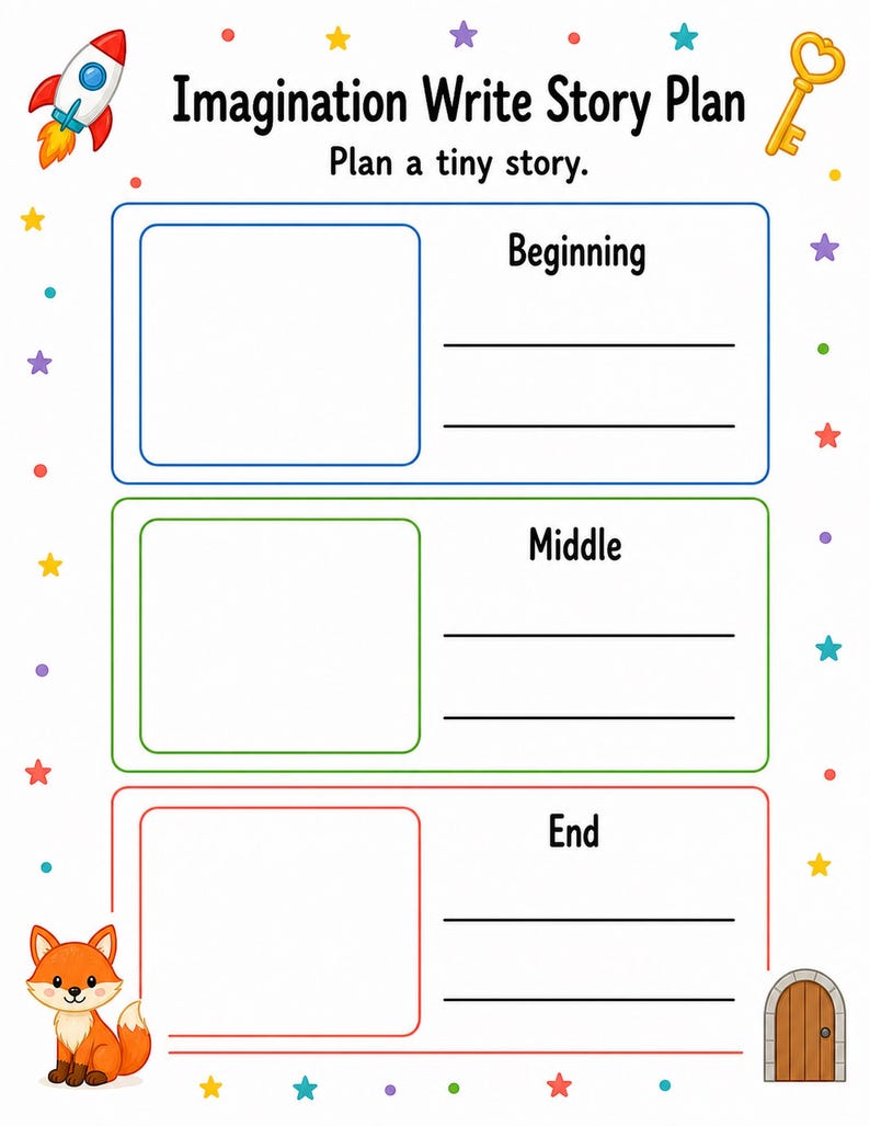Imagination Writing Mats | Writing Prompts for Kids | Printable PDF | Digital Download image 7