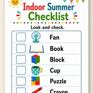 Indoor Sommer Spiel Seiten | Indoor-Sommeraktivitäten für Kinder | Druckbare PDF | Digitaler Download Bild 9