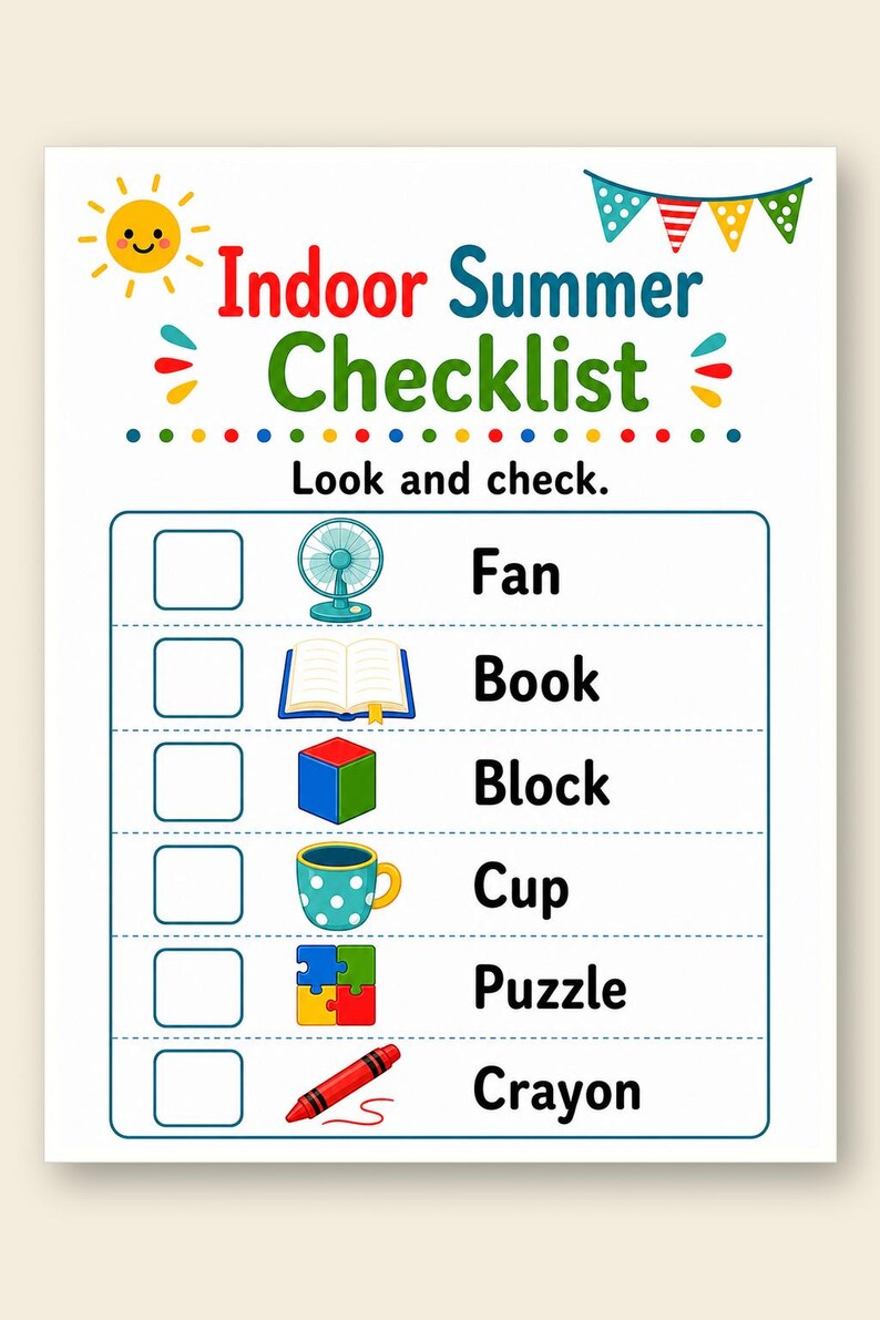 Indoor Sommer Spiel Seiten | Indoor-Sommeraktivitäten für Kinder | Druckbare PDF | Digitaler Download Bild 9