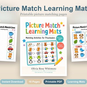 Passende Lernmatten | Passende Aktivitäten für Kinder im Vorschulalter | Druckbare PDF | Digitaler Download Bild 2