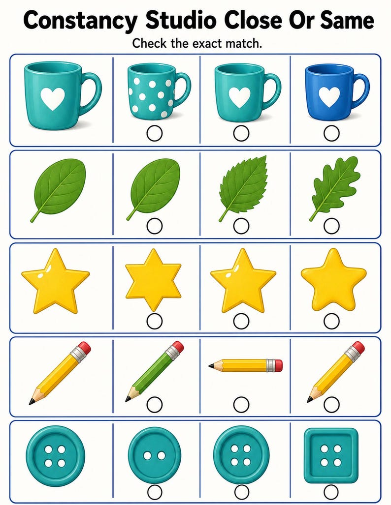 Object Constancy Studio | Object Constancy Worksheets | Printable PDF | Digital Download image 7