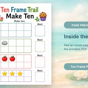 Trail met tien frames | Tien lijstwerkbladen | Afdrukbare pdf | Digitale download afbeelding 10