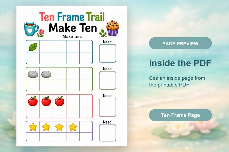 Trail met tien frames | Tien lijstwerkbladen | Afdrukbare pdf | Digitale download afbeelding 10