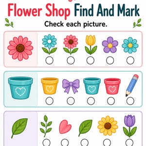 Fine Motor Flower Shop | Fine Motor Worksheets | Printable PDF | Digital Download image 7