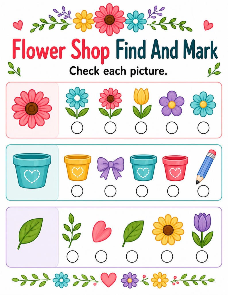 Fine Motor Flower Shop | Fine Motor Worksheets | Printable PDF | Digital Download image 7