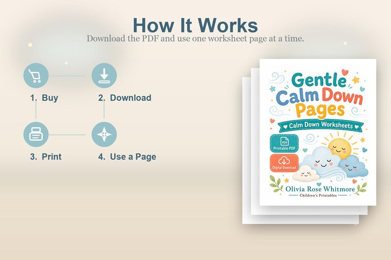 Gentle Calm Down Pages | Calm Down Worksheets | Printable PDF | Digital Download image 8