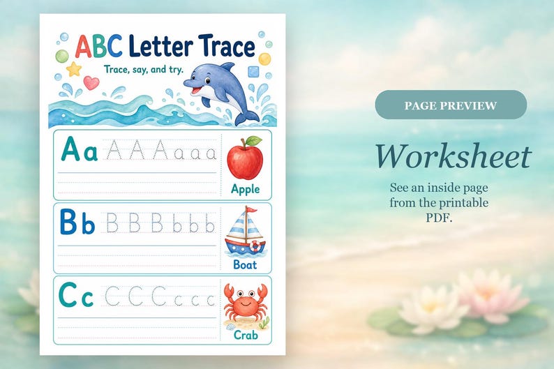 Dolphin Shape Splash | Preschool Worksheets | Printable PDF | Digital Download image 6
