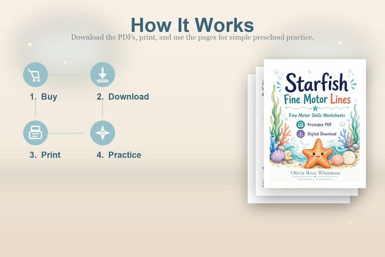 Starfish Fine Motor Lines | Fine Motor Skills Worksheets | Printable PDF | Digital Download image 8