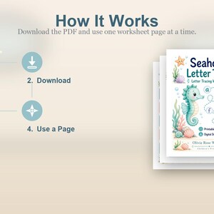Seahorse Letter Trails | Letter Tracing Worksheets | Printable PDF | Digital Download image 7