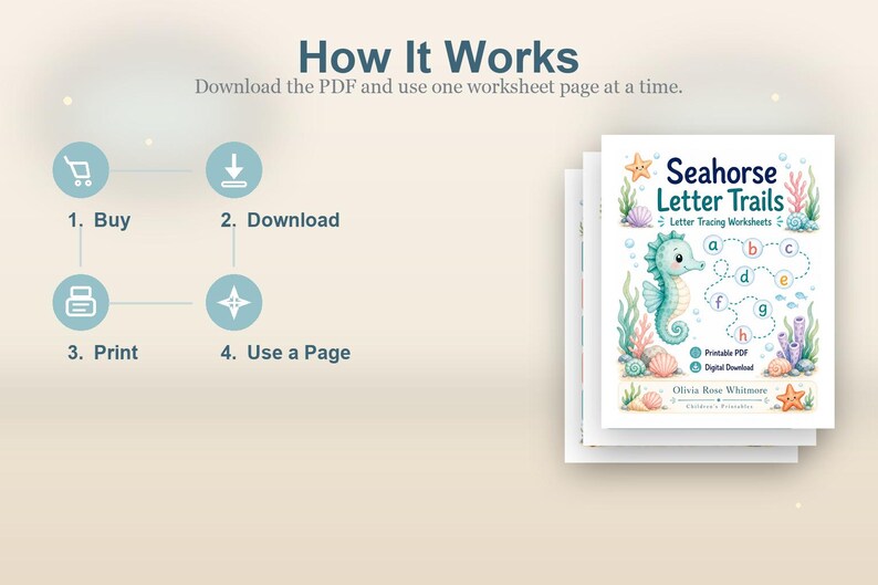 Seahorse Letter Trails | Letter Tracing Worksheets | Printable PDF | Digital Download image 7