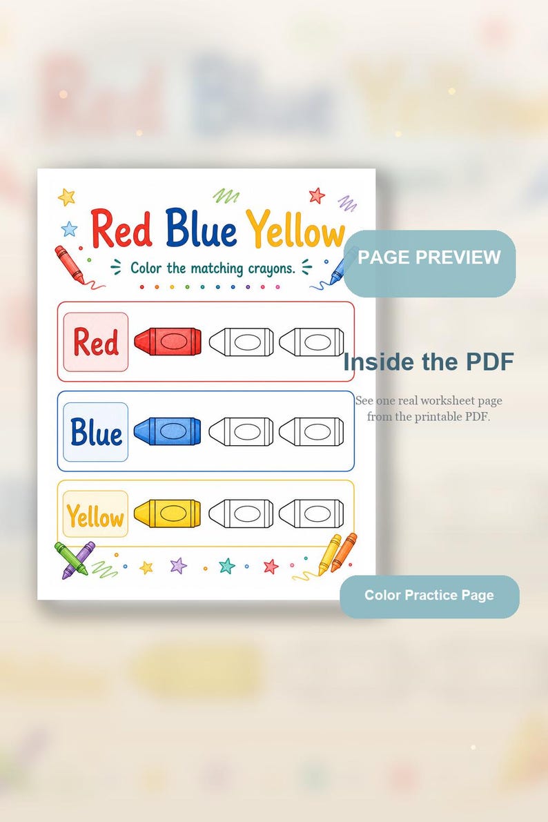 Crayon Color Crew | Color Worksheets | Printable PDF | Digital Download image 9