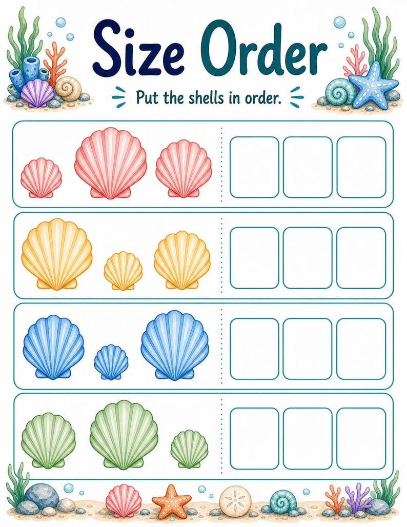 Turtle Big & Small | Big and Small Worksheets | Printable PDF | Digital Download image 4