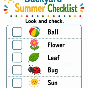 Backyard Summer Play Pages | Backyard Summer Activities | Printable PDF | Digital Download image 4