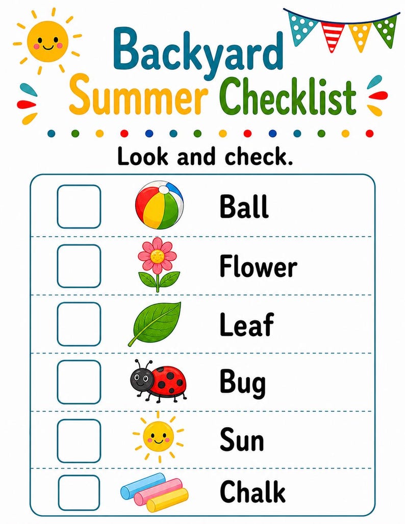 Backyard Summer Play Pages | Backyard Summer Activities | Printable PDF | Digital Download image 4