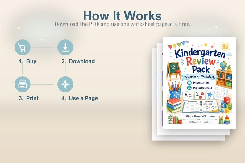 Pack de révision pour la maternelle | Feuilles de travail pour la maternelle | PDF imprimable | Téléchargement numérique image 8