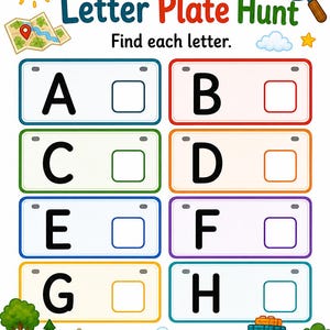 Safari con le targhe / Gioco con le targhe / PDF stampabile / Download digitale immagine 3