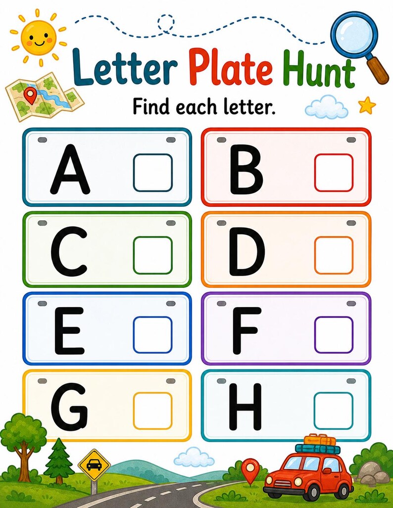 Safari con le targhe / Gioco con le targhe / PDF stampabile / Download digitale immagine 3