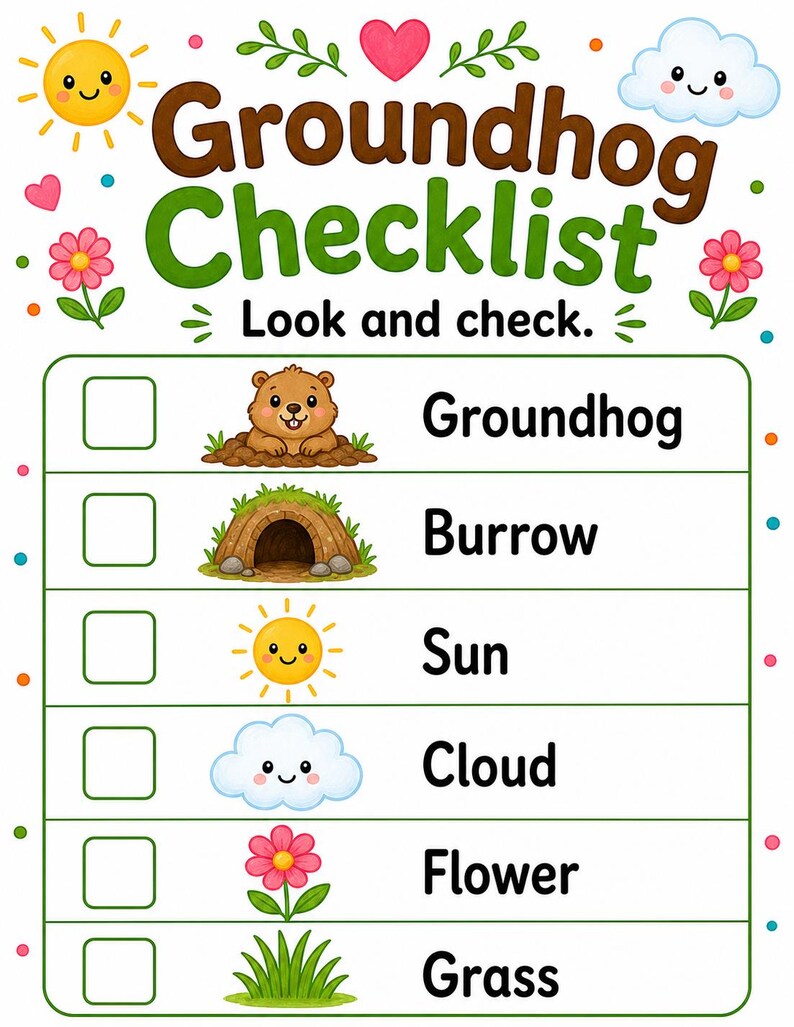 Groundhog Meadow Activity Pages | Groundhog Day Activity Sheets | Printable PDF | Digital Download image 4