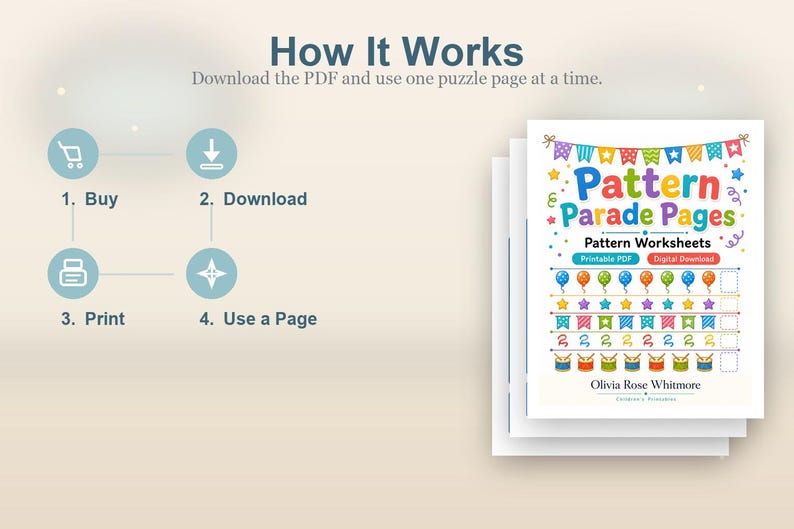 パターンパレードページ | パターンワークシート | 印刷可能なPDF | デジタルダウンロード 画像 8