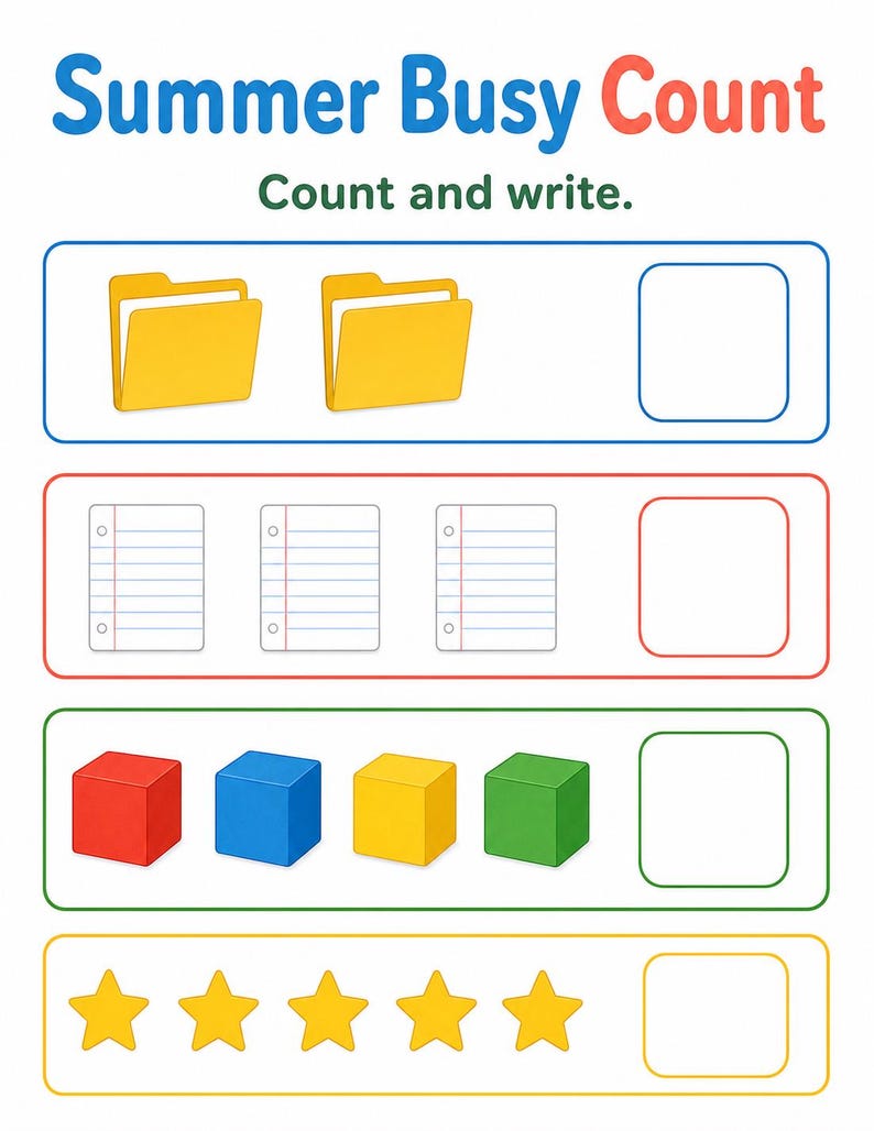 Home Summer Busy Pages | Summer Busy Pages for Kids | Printable PDF | Digital Download image 5