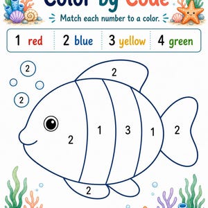 Ocean Color Splash | Color Worksheets | Printable PDF | Digital Download image 4