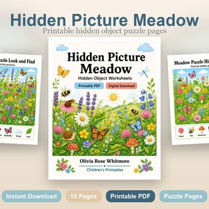 Hidden Picture Meadow | Hidden Object Worksheets | Printable PDF | Digital Download image 2