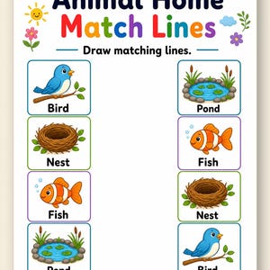 Animal Home Match | Animal Habitats Worksheets | Printable PDF | Digital Download image 9