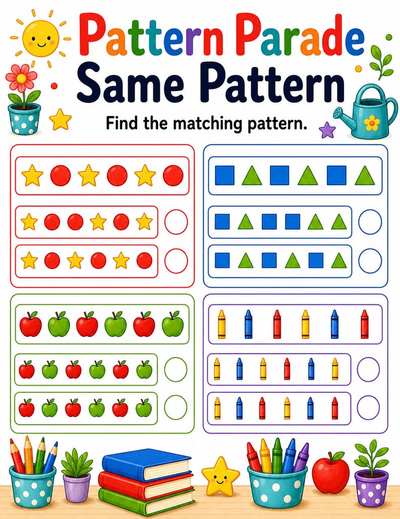 Pattern Parade Studio | Pattern Worksheets | Printable PDF | Digital Download image 7